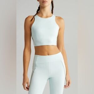 NWOT ZELLA Reset Reflective Longline Sports Bra - Green Glimmer size small